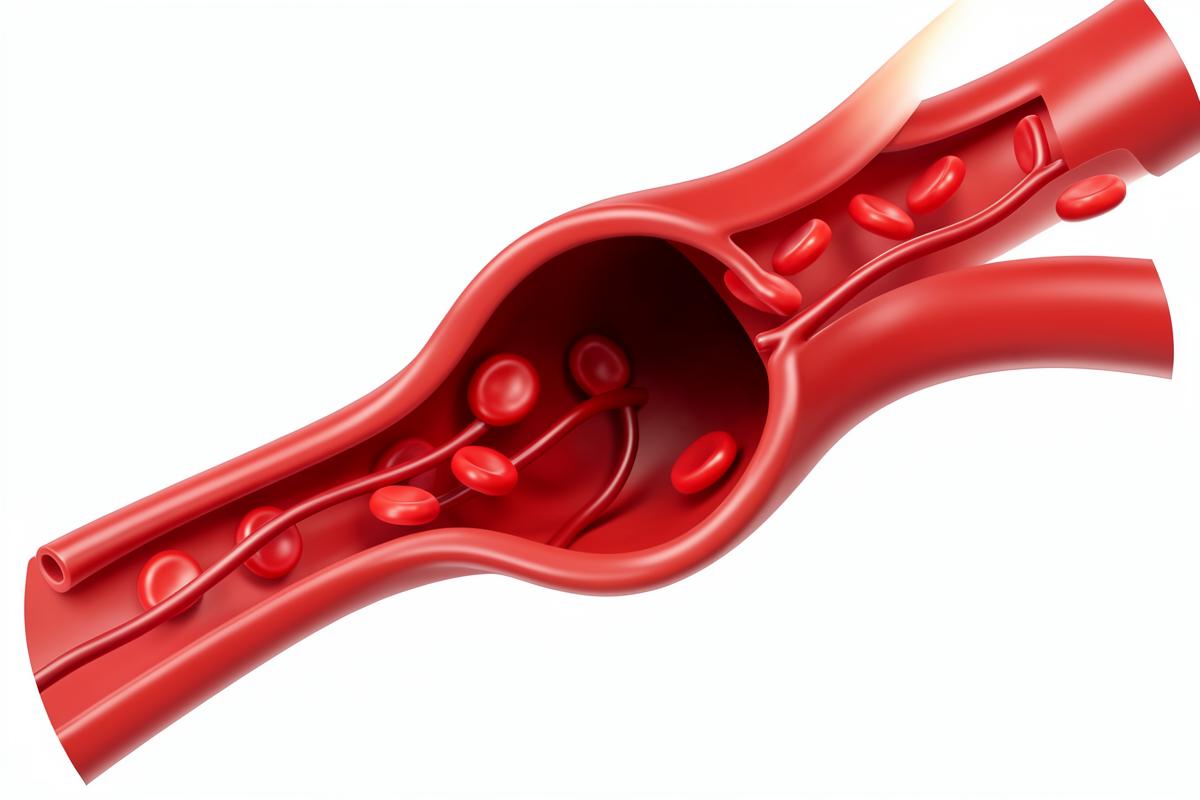 Healthy open artery with blood flowing freely